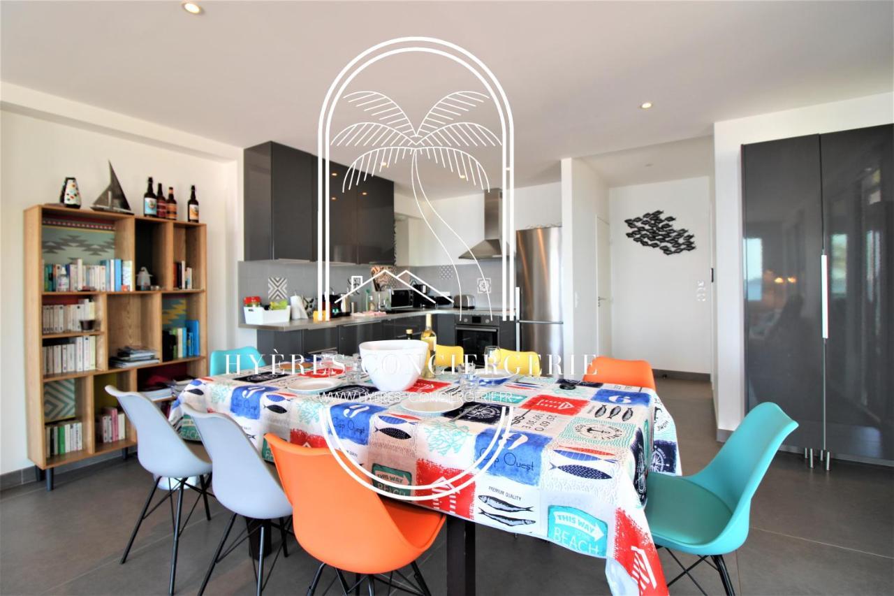 Villa Antoine Appartement Rdj Vue Mer Clim Wifi Parking Plage 50M La Garonne Le Pradet Εξωτερικό φωτογραφία