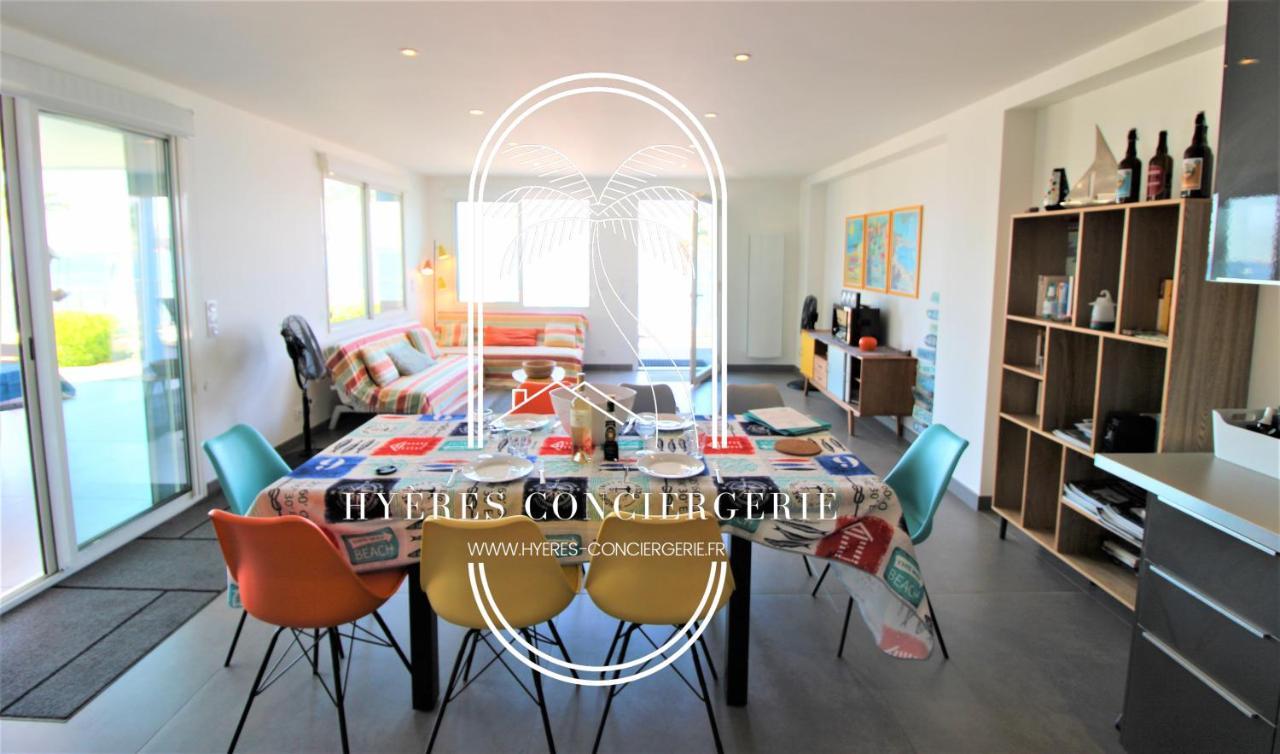 Villa Antoine Appartement Rdj Vue Mer Clim Wifi Parking Plage 50M La Garonne Le Pradet Εξωτερικό φωτογραφία