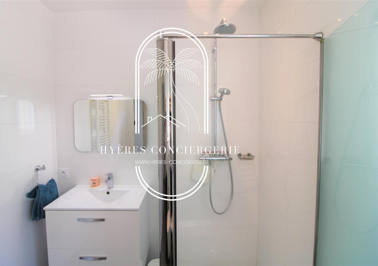Villa Antoine Appartement Rdj Vue Mer Clim Wifi Parking Plage 50M La Garonne Le Pradet Εξωτερικό φωτογραφία