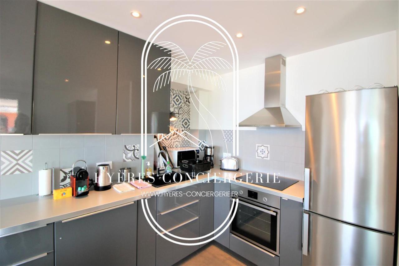 Villa Antoine Appartement Rdj Vue Mer Clim Wifi Parking Plage 50M La Garonne Le Pradet Εξωτερικό φωτογραφία
