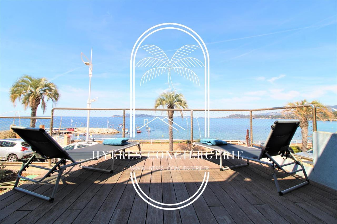 Villa Antoine Appartement Rdj Vue Mer Clim Wifi Parking Plage 50M La Garonne Le Pradet Εξωτερικό φωτογραφία